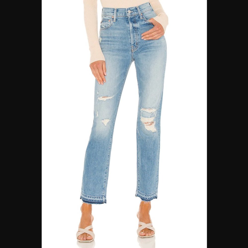MOTHER | High Waisted Hiker Hover Undone Hem (On My Knees)